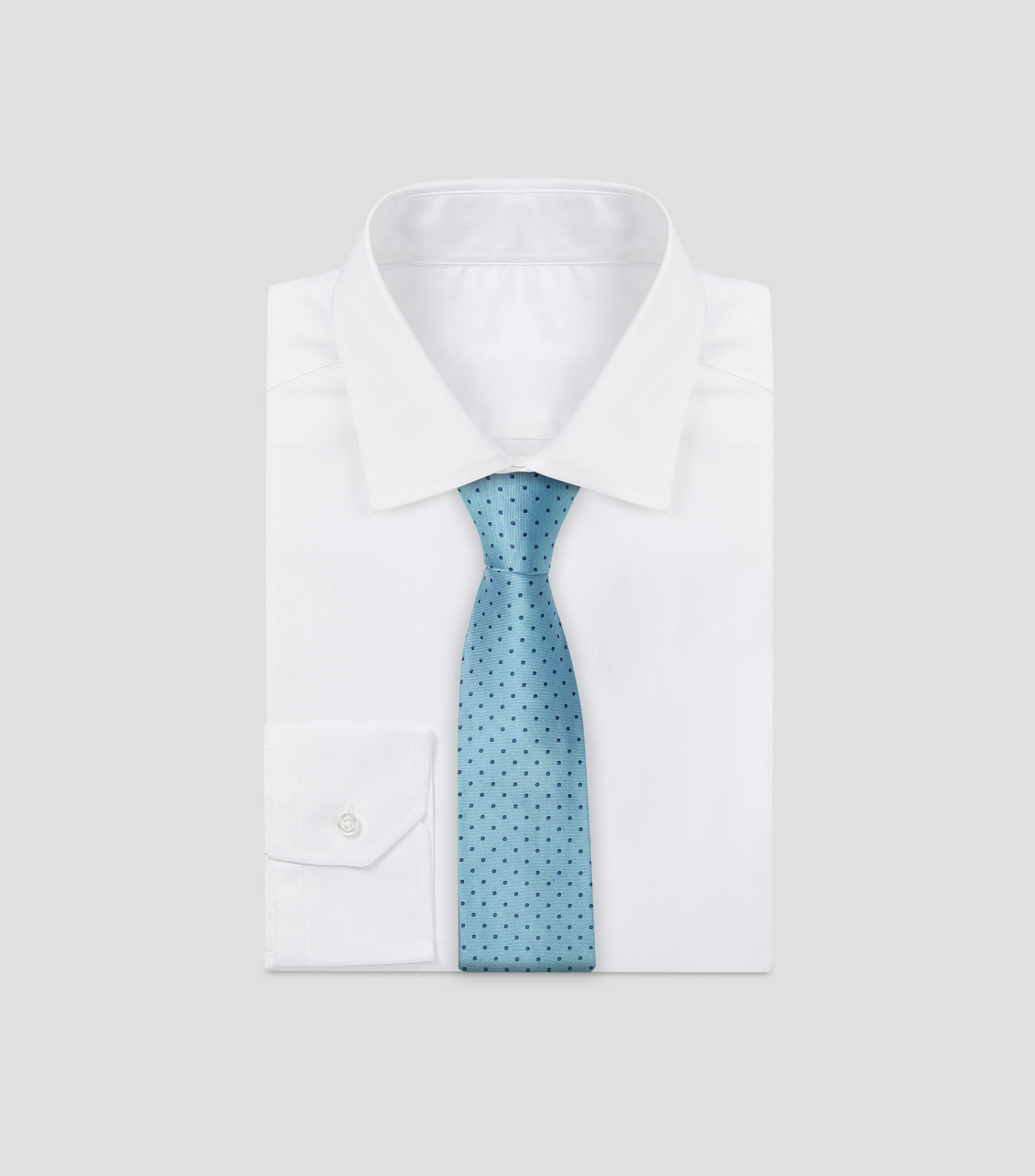 Corbata ancha en seda con polkadots